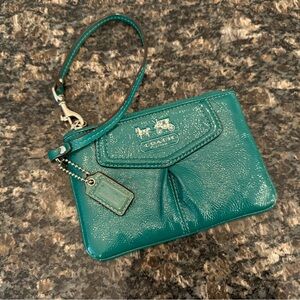 Coach Green Patent Leather Wristlet